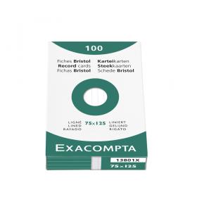 13801 Exacompta Index Cards - Lined 100 cards 