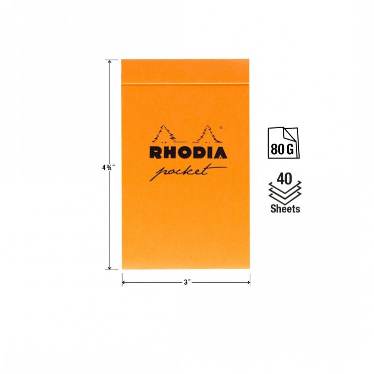 8558C Rhodia Pocket Notepads - Measurements
