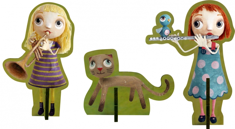 CO117 Avenue Mandarine 3D Puzzle Decor "Stage" three characters