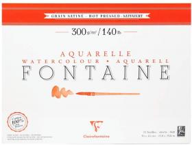 96351C Clairefontaine Fontaine Watercolor Hot Pressed - Pad 12 Sheets - 11 7/8 x 15 3/4