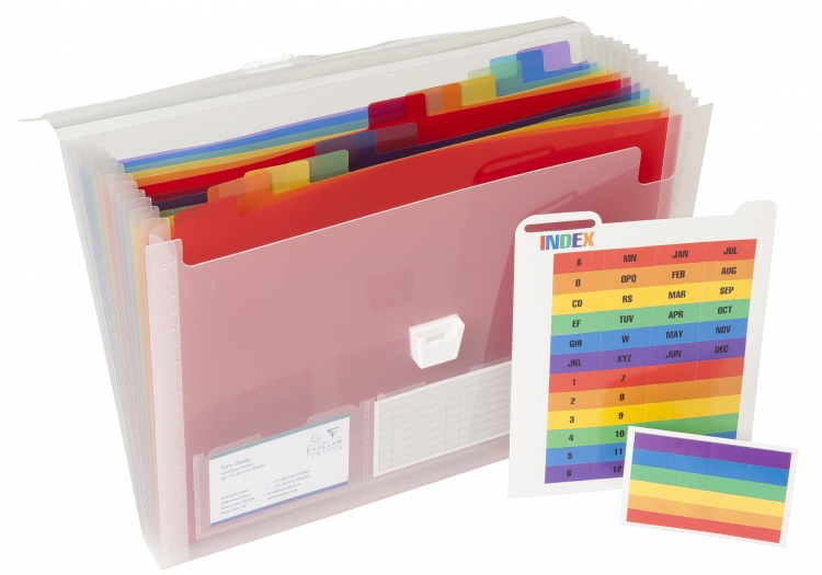 55298 Exacompta "Crystal" Multi-Pockets Expanding Accordion File