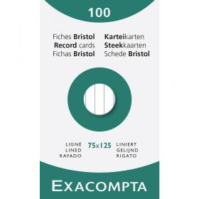 13801 Exacompta Index Cards - Lined 100 cards 