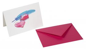 60809L G. Lalo Straight-Edge Fold Over Card - Nib & Heart