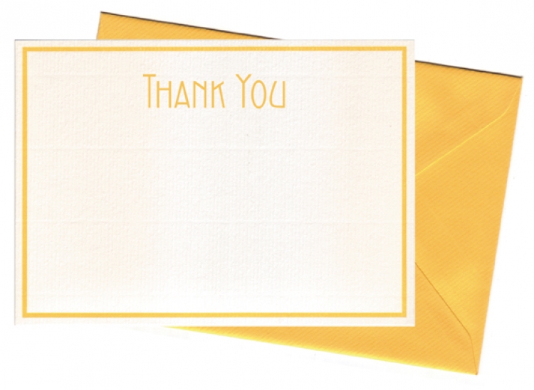 326619L G. Lalo Bordered "Thank You" - Yellow