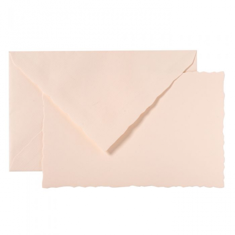 25205L G. Lalo "Verge de France" Deckle-Edged Correspondence - Rose
