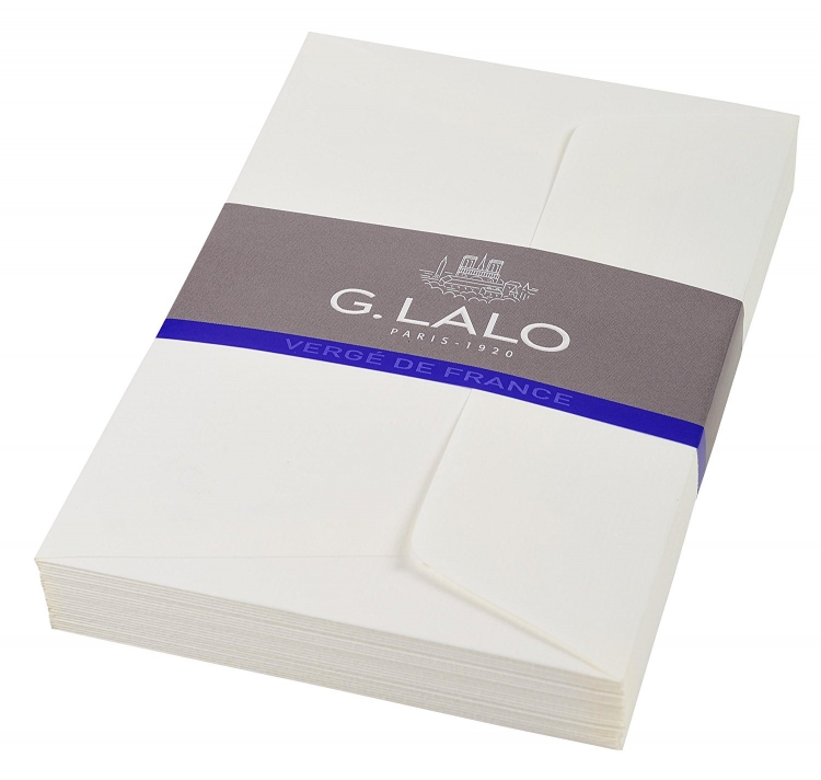 52100L G. Lalo "Vergé de France" 25 envelopes matching 114/ - White