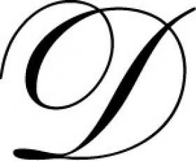 40304T Brass Seal - Script Old Style - Letter D
