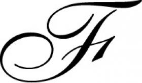  40306T Brass Seal - Script Old Style - Letter F