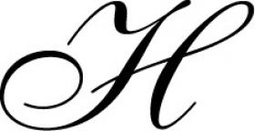 40308T Brass Seal - Script Old Style - Letter H