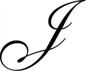 40310T Brass Seal - Script Old Style - Letter J