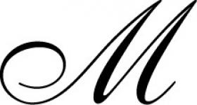 40313T Brass Seal - Script Old Style - Letter M