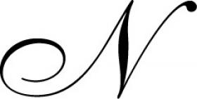 40314T Brass Seal - Script Old Style - Letter N