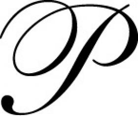 40316T Brass Seal - Script Old Style - Letter P