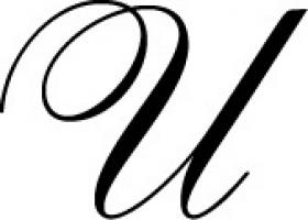 40321T Brass Seal - Script Old Style - Letter U