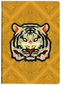812645 Clairefontaine Sauvage Notebook by Baro Sarre - 5 1/2 x 8 1/4 (A5) - Orange Tiger