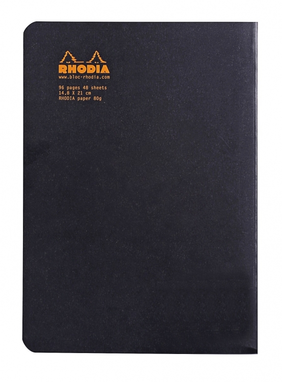 119189C Rhodia Slim Staplebound Notebook - Black