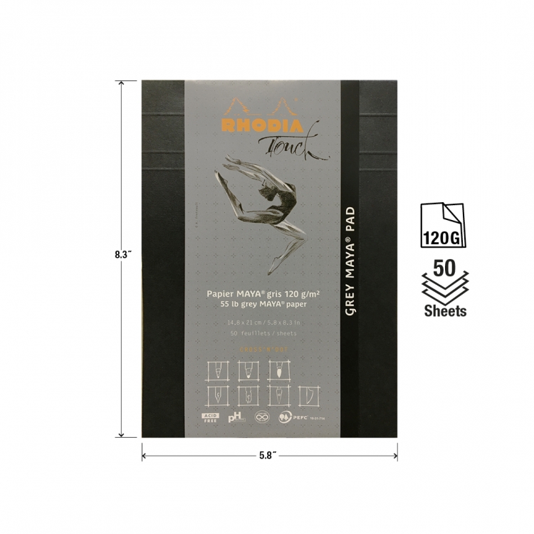 116107C Maya Pad Grey - Measurements