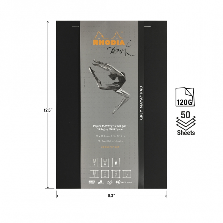 116109C Maya Pad Grey - Measurements