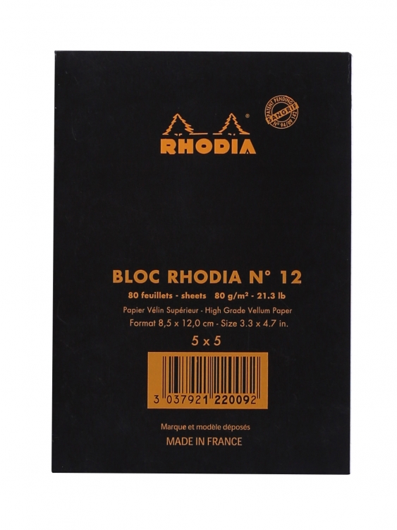 122009C Rhodia Staplebound Notepad - Black