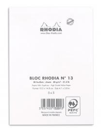 13201C Rhodia Staplebound Notepad - White