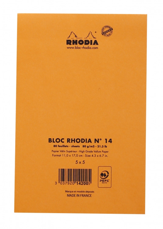 14200C Rhodia Staplebound Notepad - Orange
