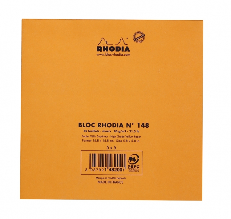148200C Rhodia Staplebound Notepad - Orange
