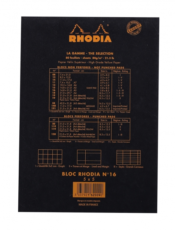 162009C Rhodia Staplebound Notepad - Black