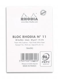 11601C Rhodia Staplebound Notepad - White