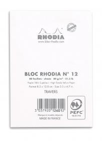 12601C Rhodia Staplebound Notepad - White