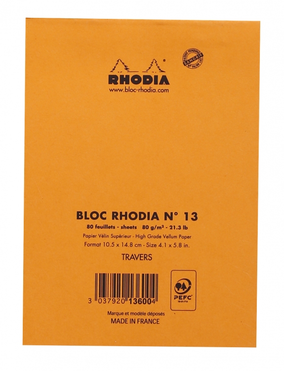 13600C Rhodia Staplebound Notepad - Orange
