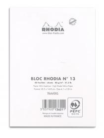 13601C Rhodia Staplebound Notepad - White