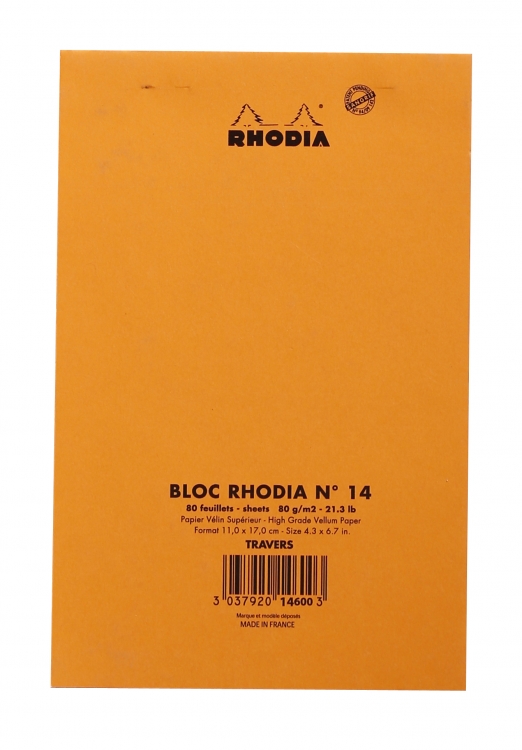 14600C Rhodia Staplebound Notepad - Orange