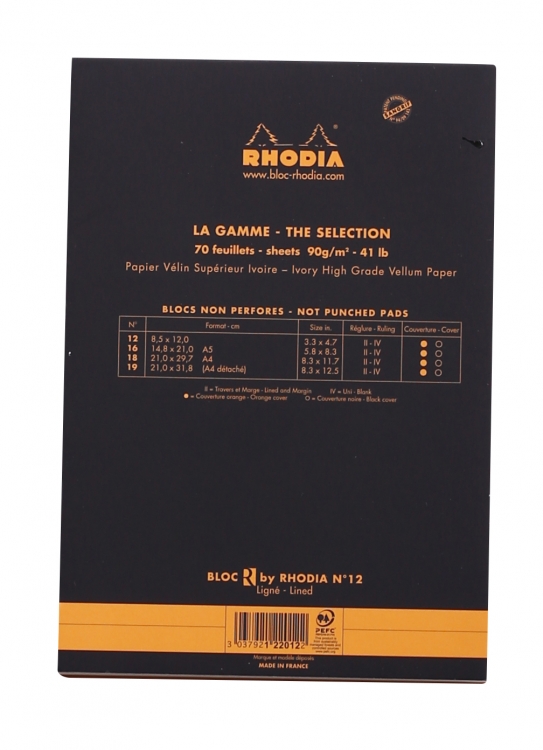 122012C Rhodia "R" Premium Stapled Notepad 