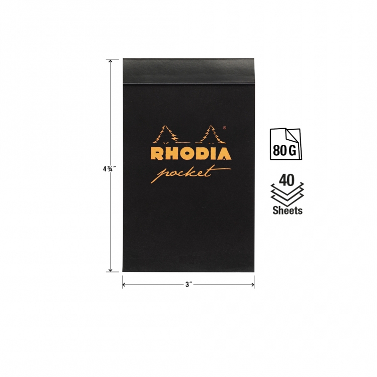 8559C Rhodia Pocket Notepads - Measurements