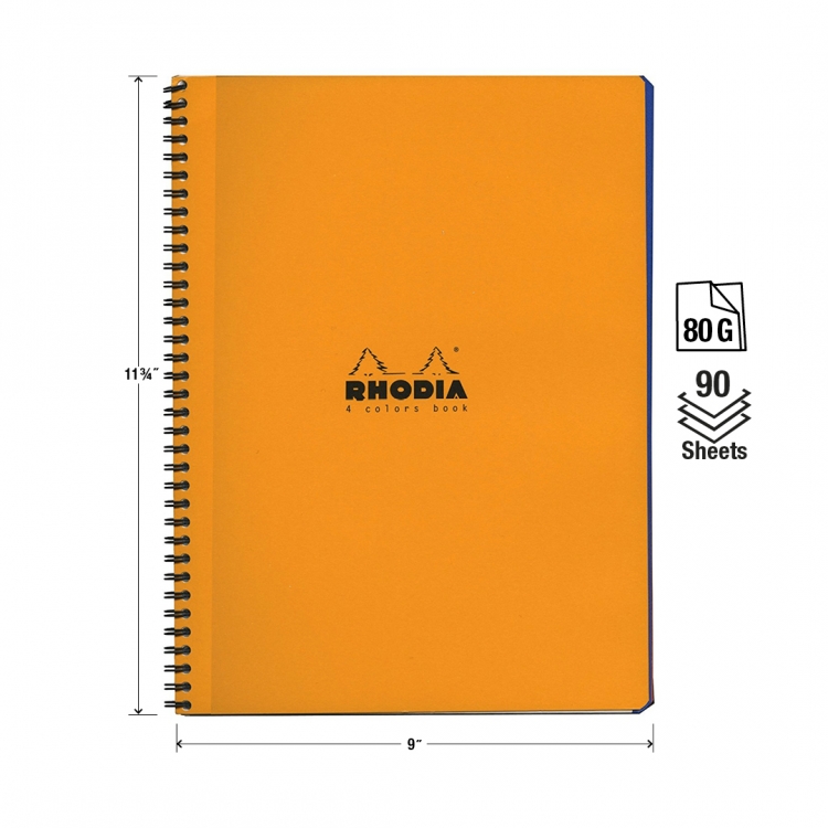 193308C Rhodia Wirebound Notebook Front - Measurements