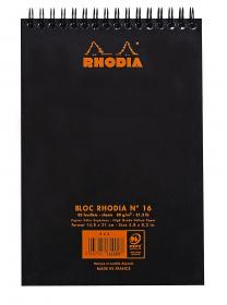 165009C Rhodia Wirebound Notepad - Black